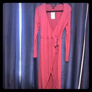 NWT Dusty Rose/mauve midi wrap dress - Size L